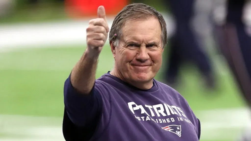 Head coach Bill Belichick of the New England Patriots gives a thumbs up on the field prior to Super Bowl 51 against the Atlanta Falcons at NRG Stadium on February 5, 2017.