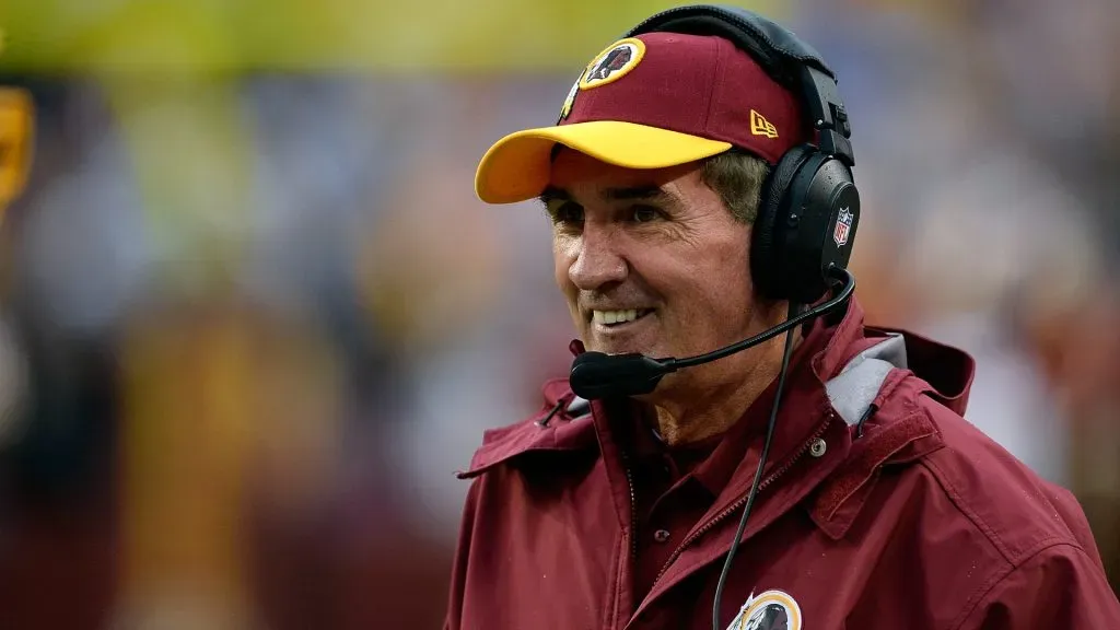 Head coach Mike Shanahan of the Washington Redskins reacts on the sideline during an NFL game against the Dallas Cowboys.