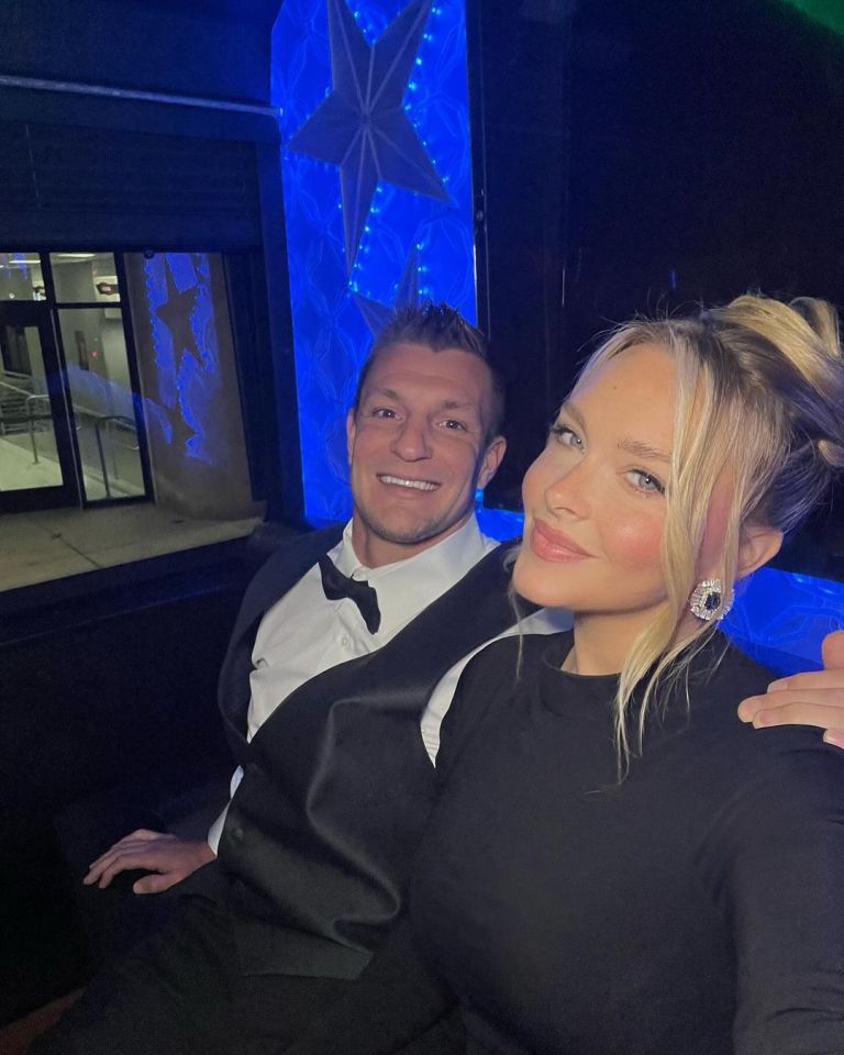 Rob Gronkowski poses with girlfriend Camille Kostek