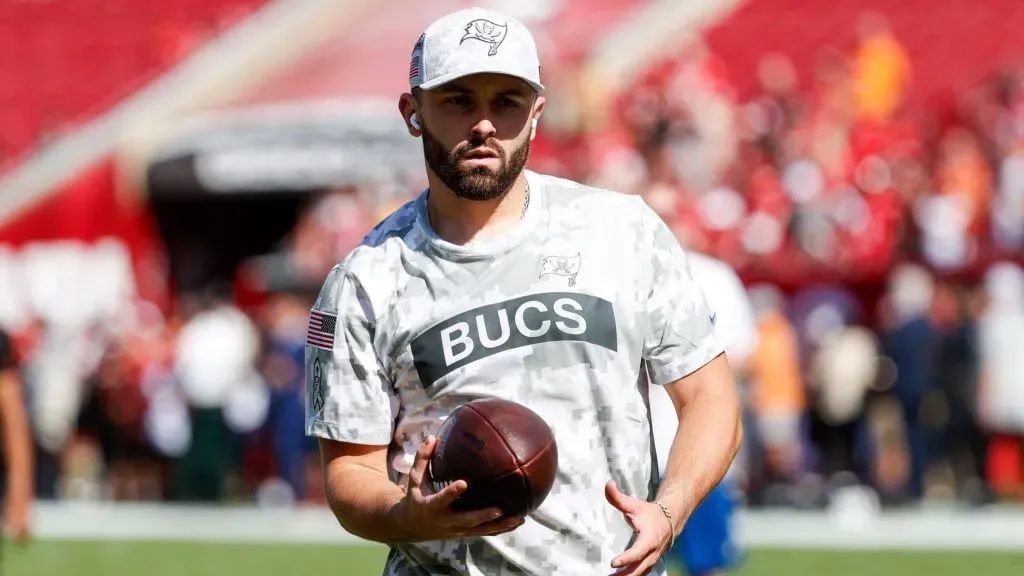 Tampa Bay Buccaneers quarterback Baker Mayfield (6) throws passes ahead of a game against the San Francisco 49ers at Raymond James Stadium in Tampa on Sunday, Nov. 10, 2024. (Source: IMAGO / ZUMA Press Wire)