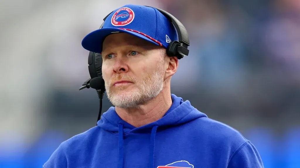 Head coach Sean McDermott of the Buffalo Bills looks on before a game against the Los Angeles Rams at SoFi Stadium on December 08, 2024. (Source: Katelyn Mulcahy/Getty Images)