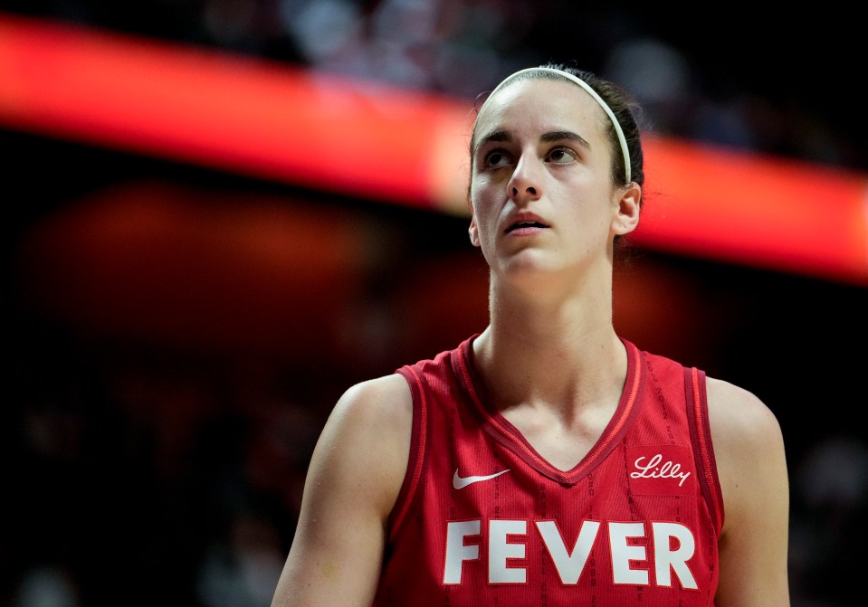 Caitlin Clark #22 of the Indiana Fever during a WNBA game.