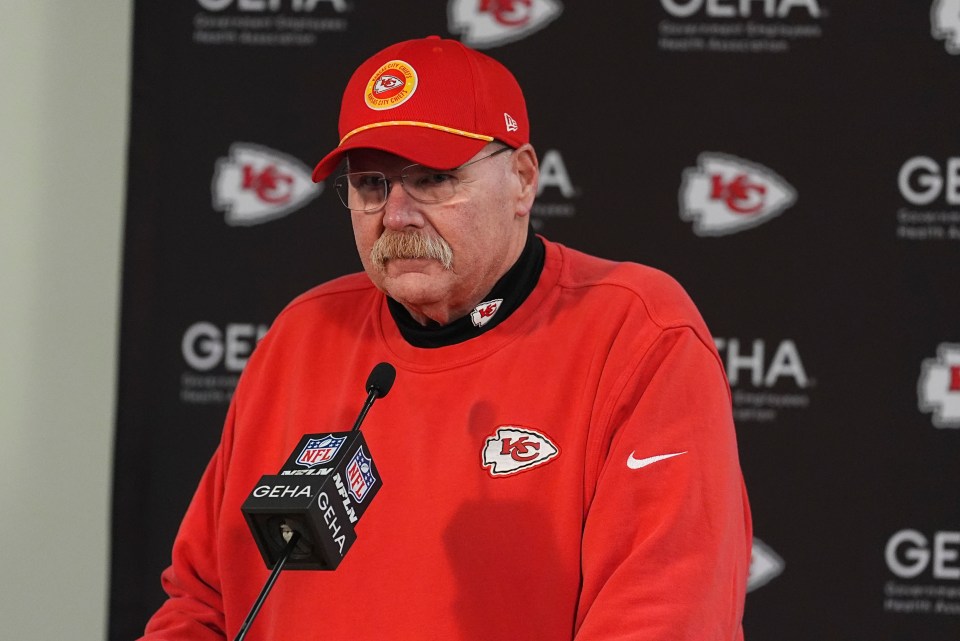 Andy Reid, Kansas City Chiefs head coach, at a press conference.