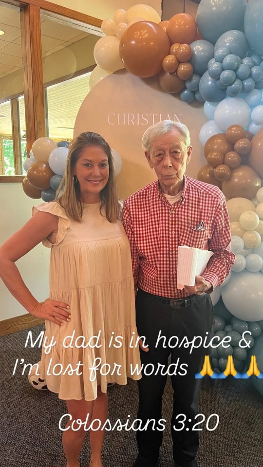 Photo of a woman and her father in hospice care.