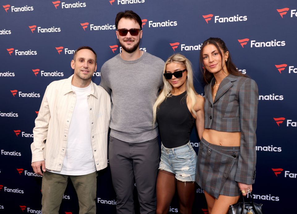 Michael Rubin, Paul Skenes, Livvy Dunne, and Camille Olivia Fishel at a Fanatics Super Bowl party.