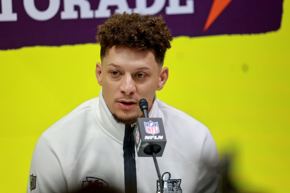 Patrick Mahomes at Super Bowl Opening Night press conference.